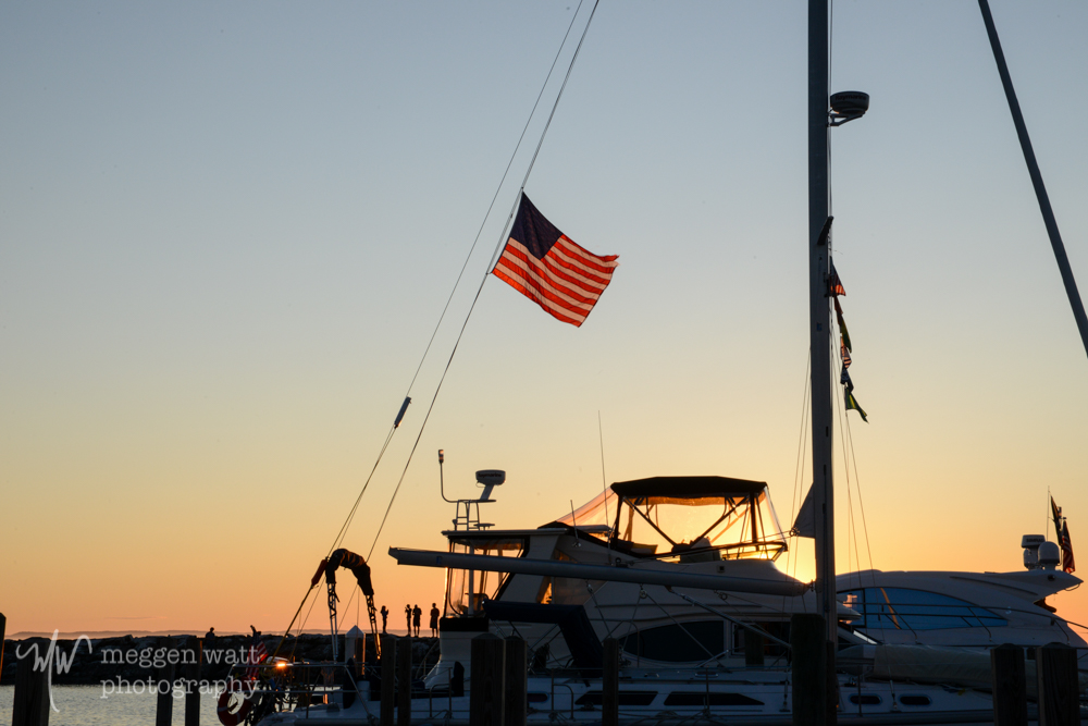 Sunset Leland Harbor Flag-1320